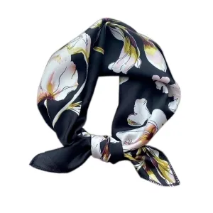 Fashion Squares Silk Scarves Flower Printing Simple Scarf