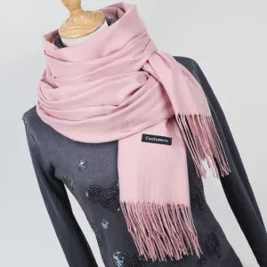 (FREE SHIPPING) Women cashmere scarfs with tassel lady winter thick warm