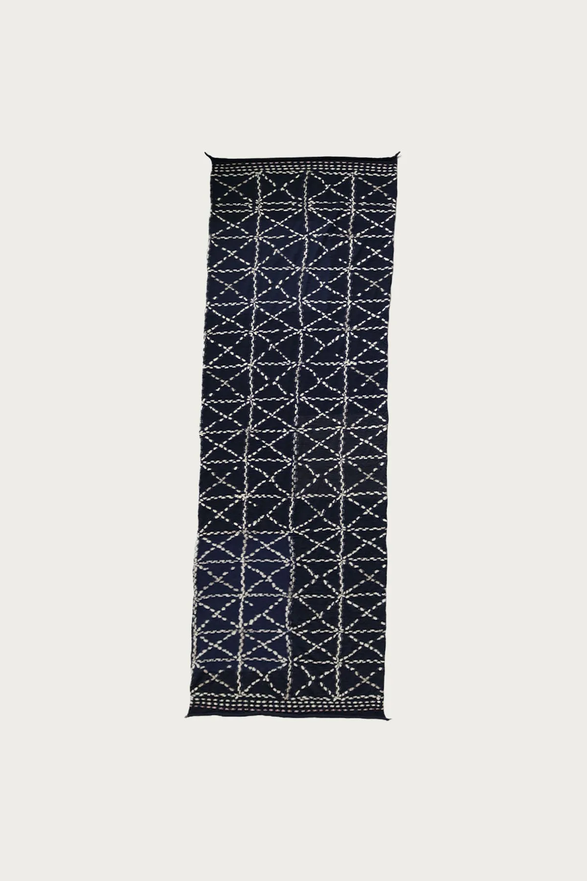 Fulling Wool Scarf SASHIKO - Navy