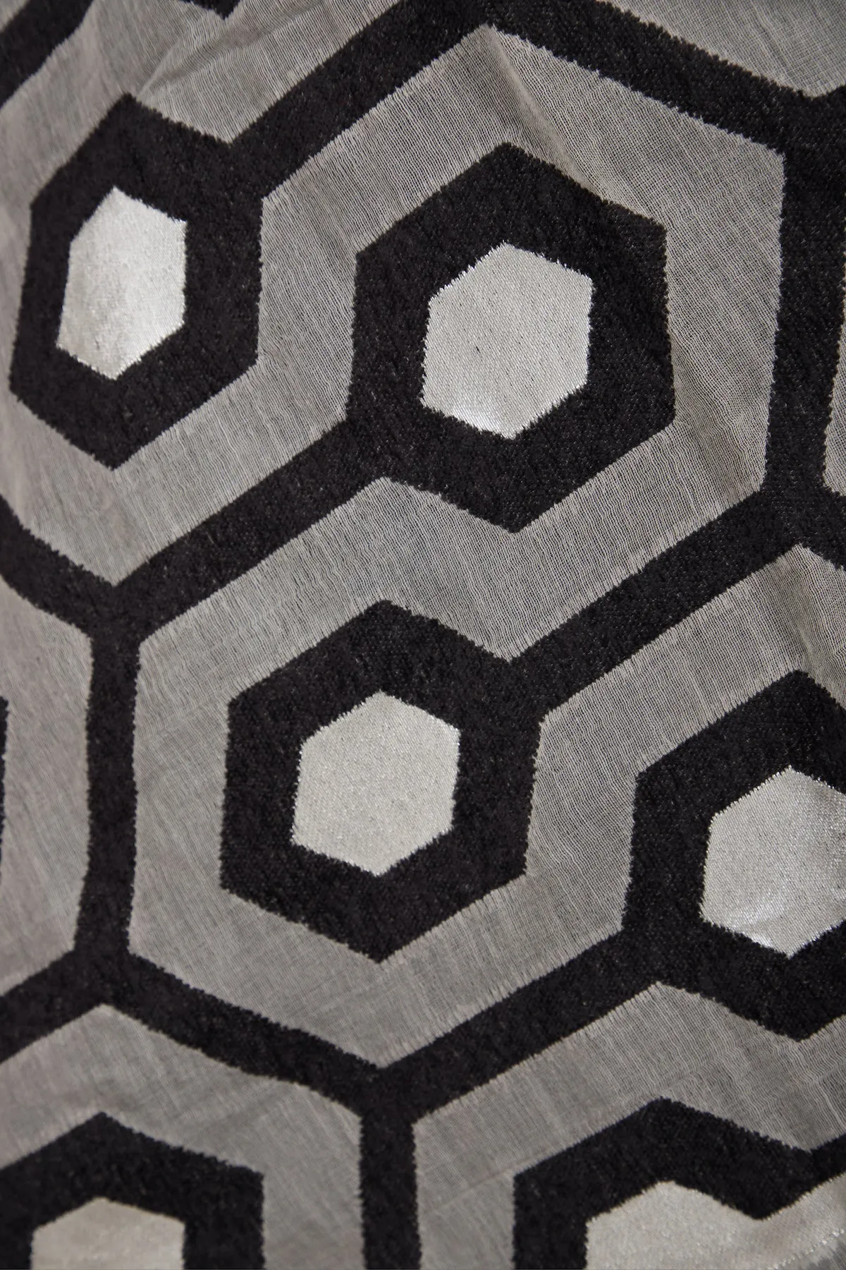 Geometric Cotton Short Open Poncho