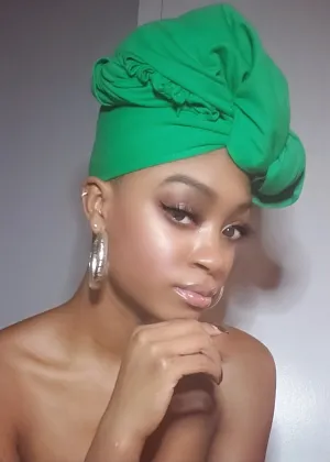 Green Jersey Knit Stretched Fabric Headwrap