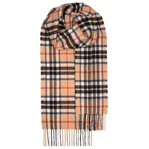 Loccharon Lambswool Scarves - Camel Tartan Plaid