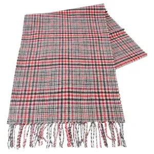 Locharron of Scotland Darwin Boleside Tartan Oversized Lambswool Scarf - Red/Black/White
