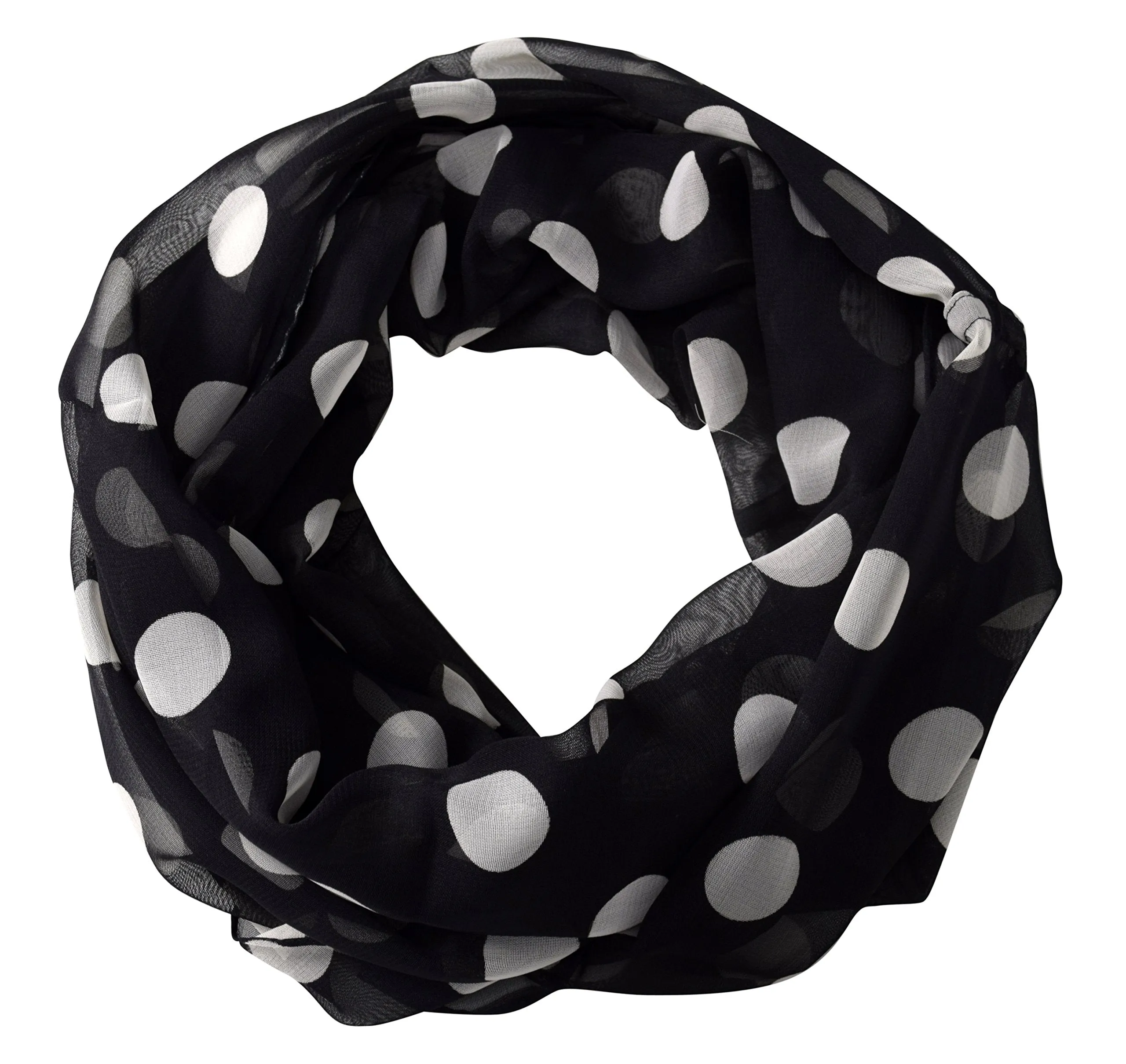 Lovely Sheer Speckled Polka Dot Circle Print Infinity Loop Scarves