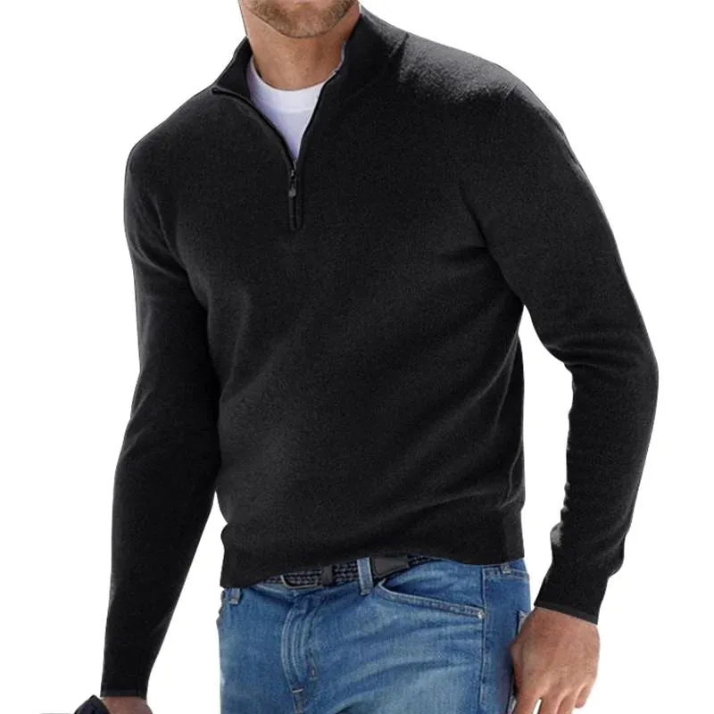 Men's Classic Ribbed Wool Jumper with Button Detail | Ideal for Autumn/Winter