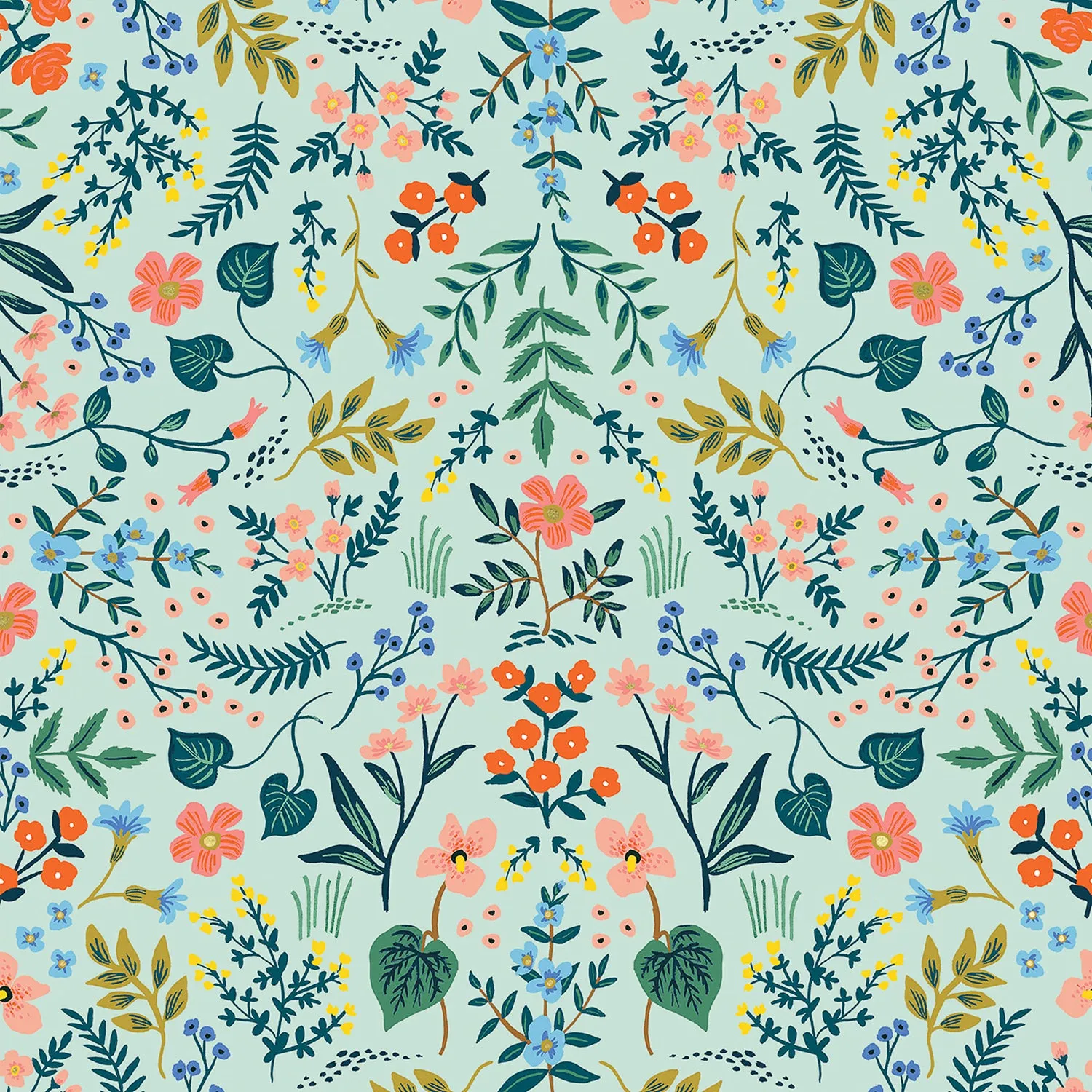 Men's Necktie / Mint Metallic Floral