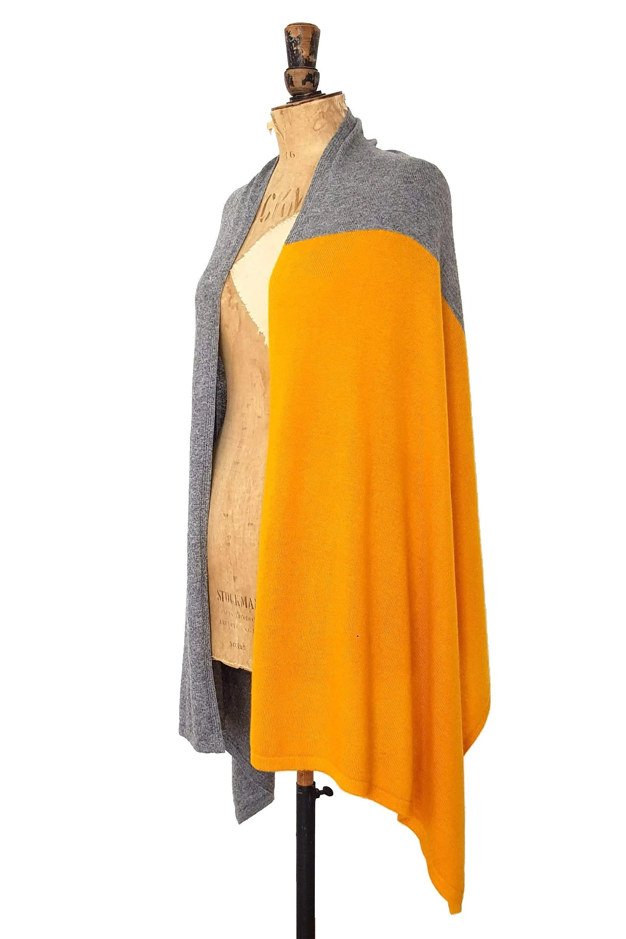 Mustard Yellow & Grey Two Tone Wrap