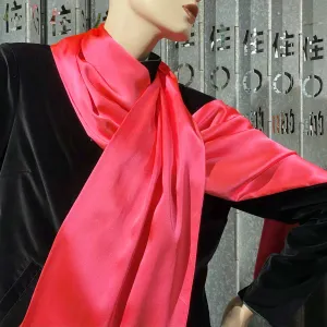 Neon Pink Satin Scarf