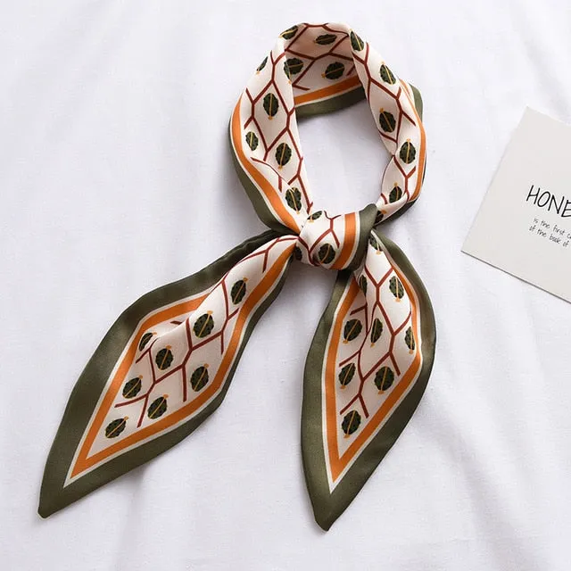 New Fashion Kerchief Small Silk Neck Scarf For Women Print Hijab 2020 Scarfs Female Shawls And Wraps Scarves Bandana Foulard