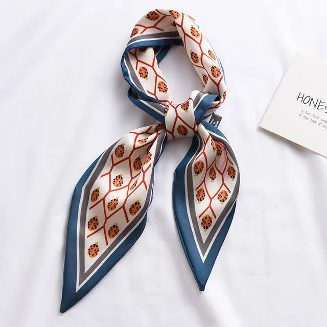 New Fashion Kerchief Small Silk Neck Scarf For Women Print Hijab 2020 Scarfs Female Shawls And Wraps Scarves Bandana Foulard