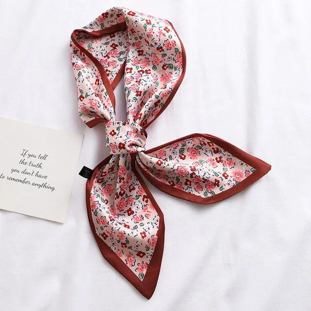 New Fashion Kerchief Small Silk Neck Scarf For Women Print Hijab 2020 Scarfs Female Shawls And Wraps Scarves Bandana Foulard