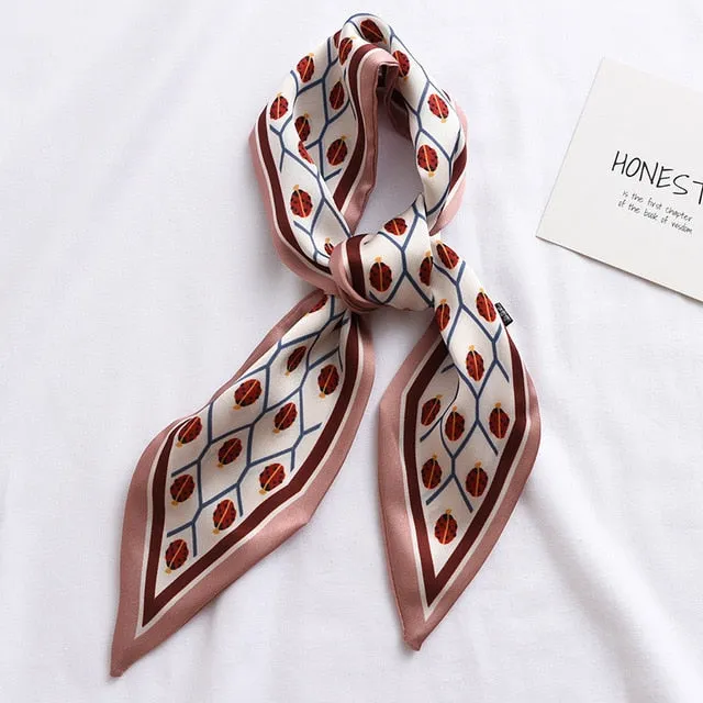 New Fashion Kerchief Small Silk Neck Scarf For Women Print Hijab 2020 Scarfs Female Shawls And Wraps Scarves Bandana Foulard