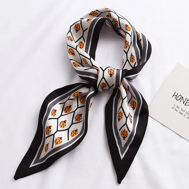 New Fashion Kerchief Small Silk Neck Scarf For Women Print Hijab 2020 Scarfs Female Shawls And Wraps Scarves Bandana Foulard
