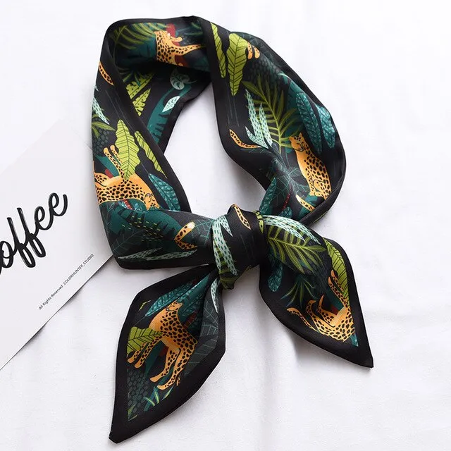 New Fashion Kerchief Small Silk Neck Scarf For Women Print Hijab 2020 Scarfs Female Shawls And Wraps Scarves Bandana Foulard