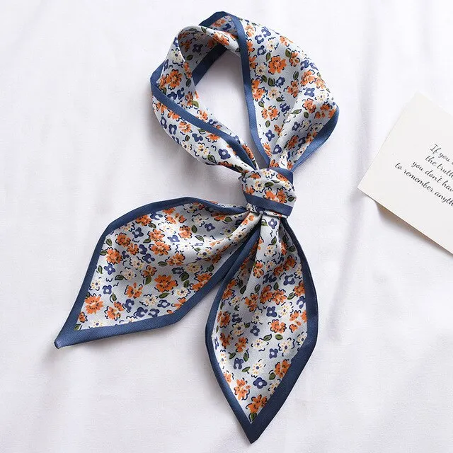 New Fashion Kerchief Small Silk Neck Scarf For Women Print Hijab 2020 Scarfs Female Shawls And Wraps Scarves Bandana Foulard