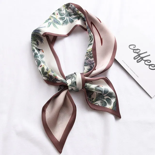 New Fashion Kerchief Small Silk Neck Scarf For Women Print Hijab 2020 Scarfs Female Shawls And Wraps Scarves Bandana Foulard