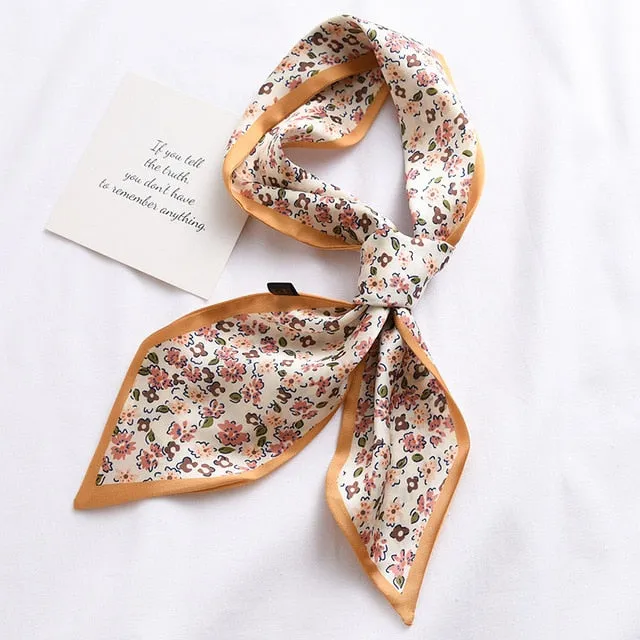 New Fashion Kerchief Small Silk Neck Scarf For Women Print Hijab 2020 Scarfs Female Shawls And Wraps Scarves Bandana Foulard