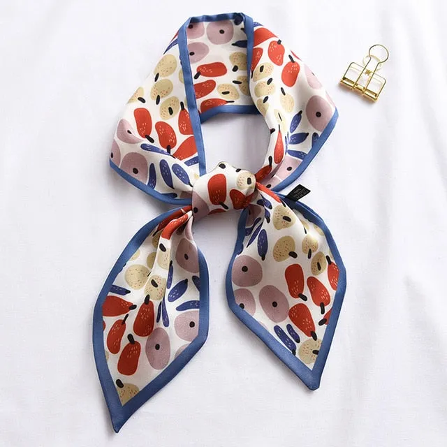 New Fashion Kerchief Small Silk Neck Scarf For Women Print Hijab 2020 Scarfs Female Shawls And Wraps Scarves Bandana Foulard