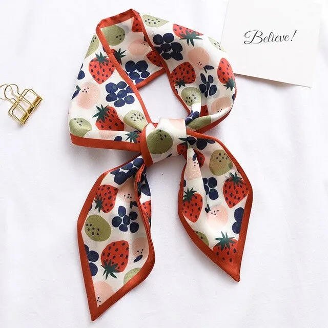 New Fashion Kerchief Small Silk Neck Scarf For Women Print Hijab 2020 Scarfs Female Shawls And Wraps Scarves Bandana Foulard