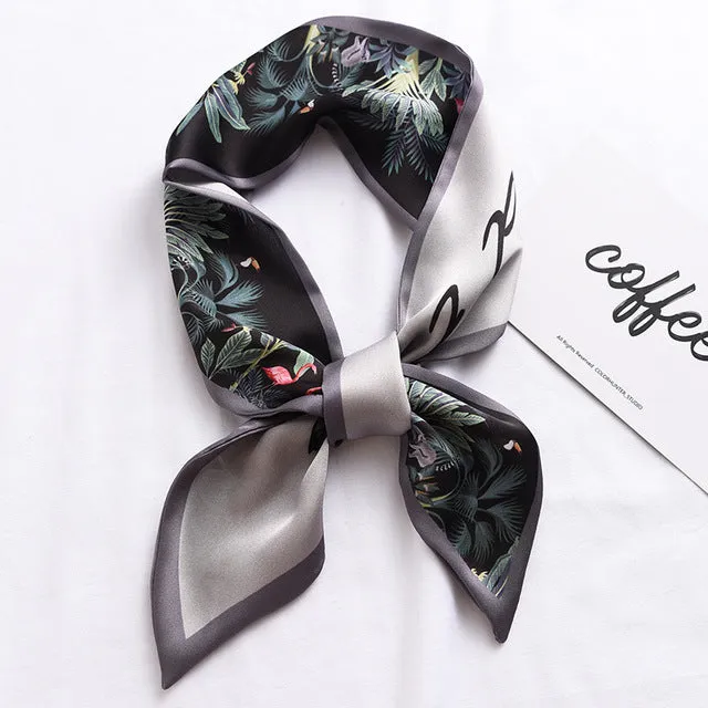 New Fashion Kerchief Small Silk Neck Scarf For Women Print Hijab 2020 Scarfs Female Shawls And Wraps Scarves Bandana Foulard