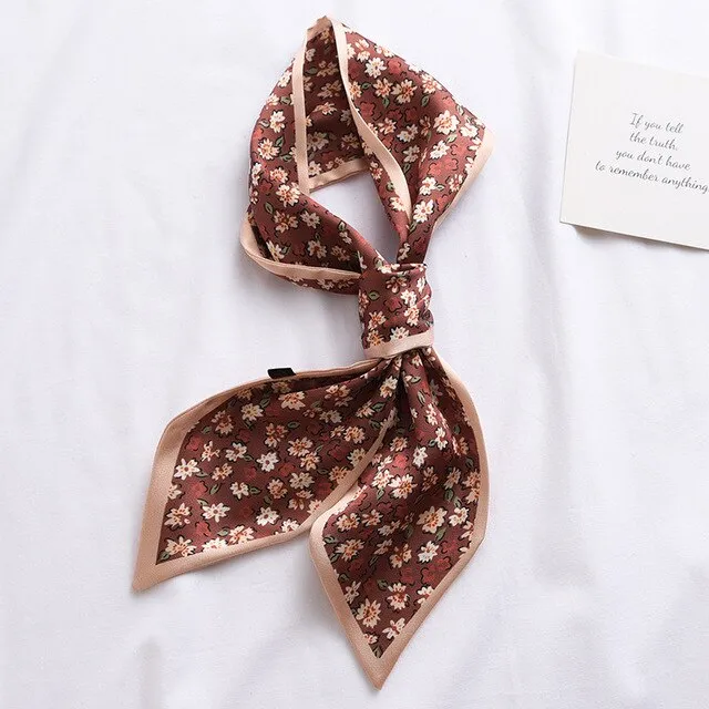 New Fashion Kerchief Small Silk Neck Scarf For Women Print Hijab 2020 Scarfs Female Shawls And Wraps Scarves Bandana Foulard