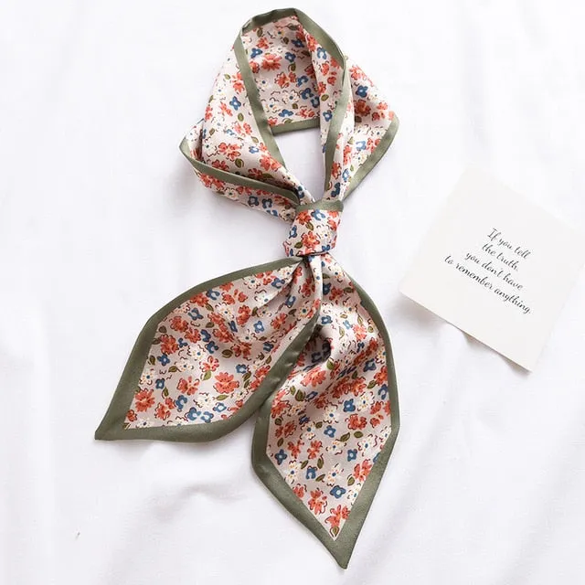 New Fashion Kerchief Small Silk Neck Scarf For Women Print Hijab 2020 Scarfs Female Shawls And Wraps Scarves Bandana Foulard