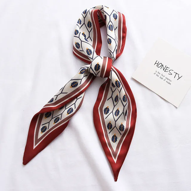 New Fashion Kerchief Small Silk Neck Scarf For Women Print Hijab 2020 Scarfs Female Shawls And Wraps Scarves Bandana Foulard