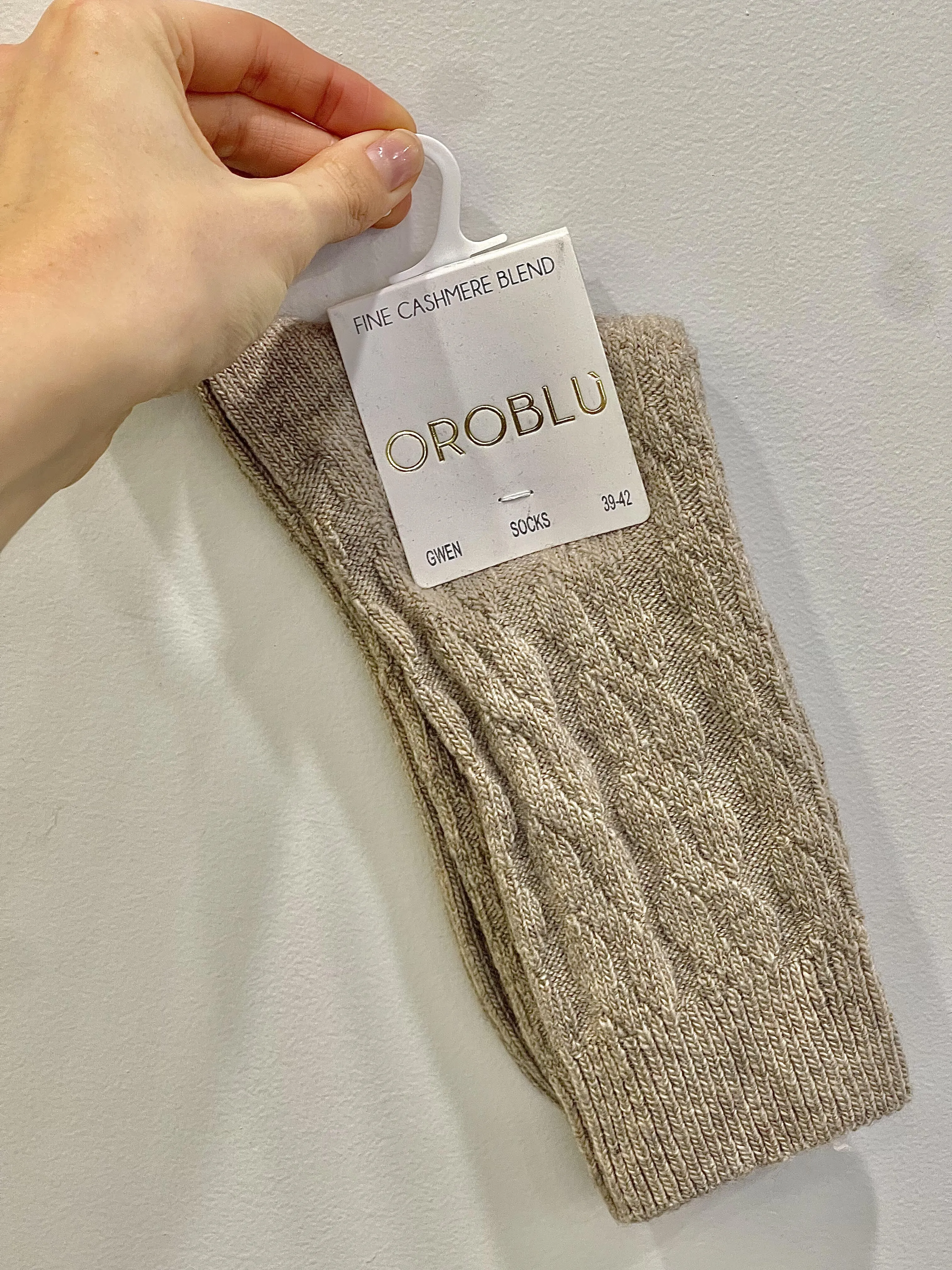OroBlu Gwen Cashmere Sock - Beige