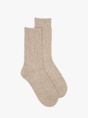 OroBlu Gwen Cashmere Sock - Beige