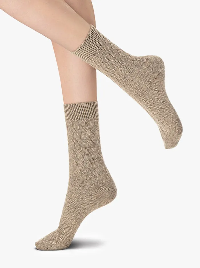 OroBlu Gwen Cashmere Sock - Beige