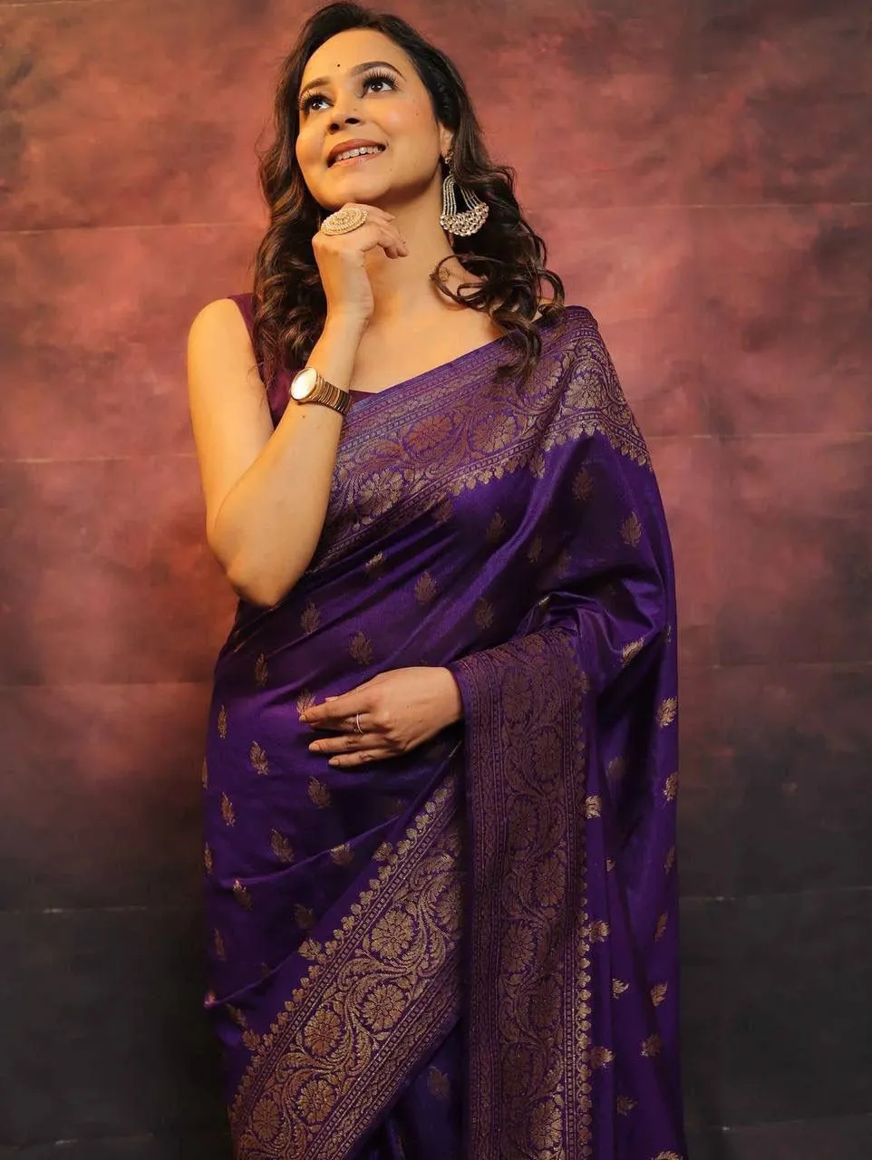 Panoply Purple Soft Silk Saree With Most Flattering Blouse Piece