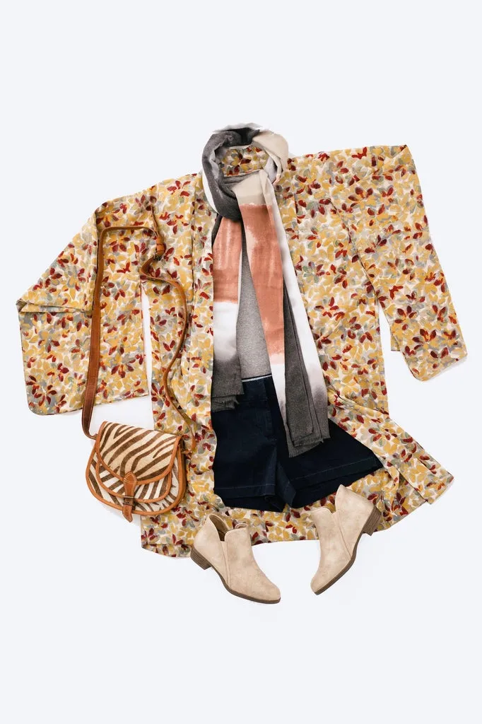 Pashmina Scarf / Terra Cotta and Grey Ombre