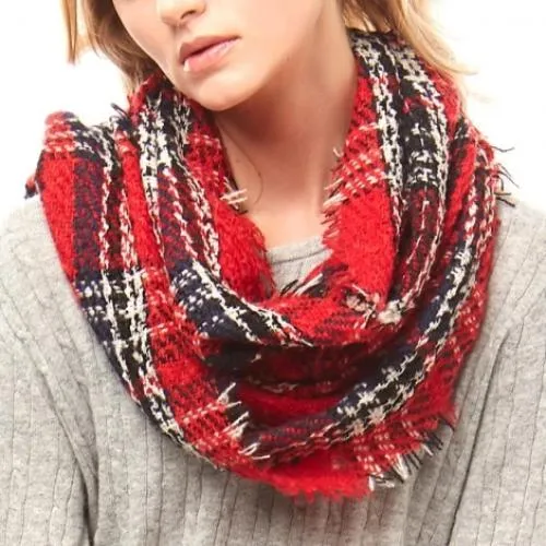 Plaid Infinity Scarf