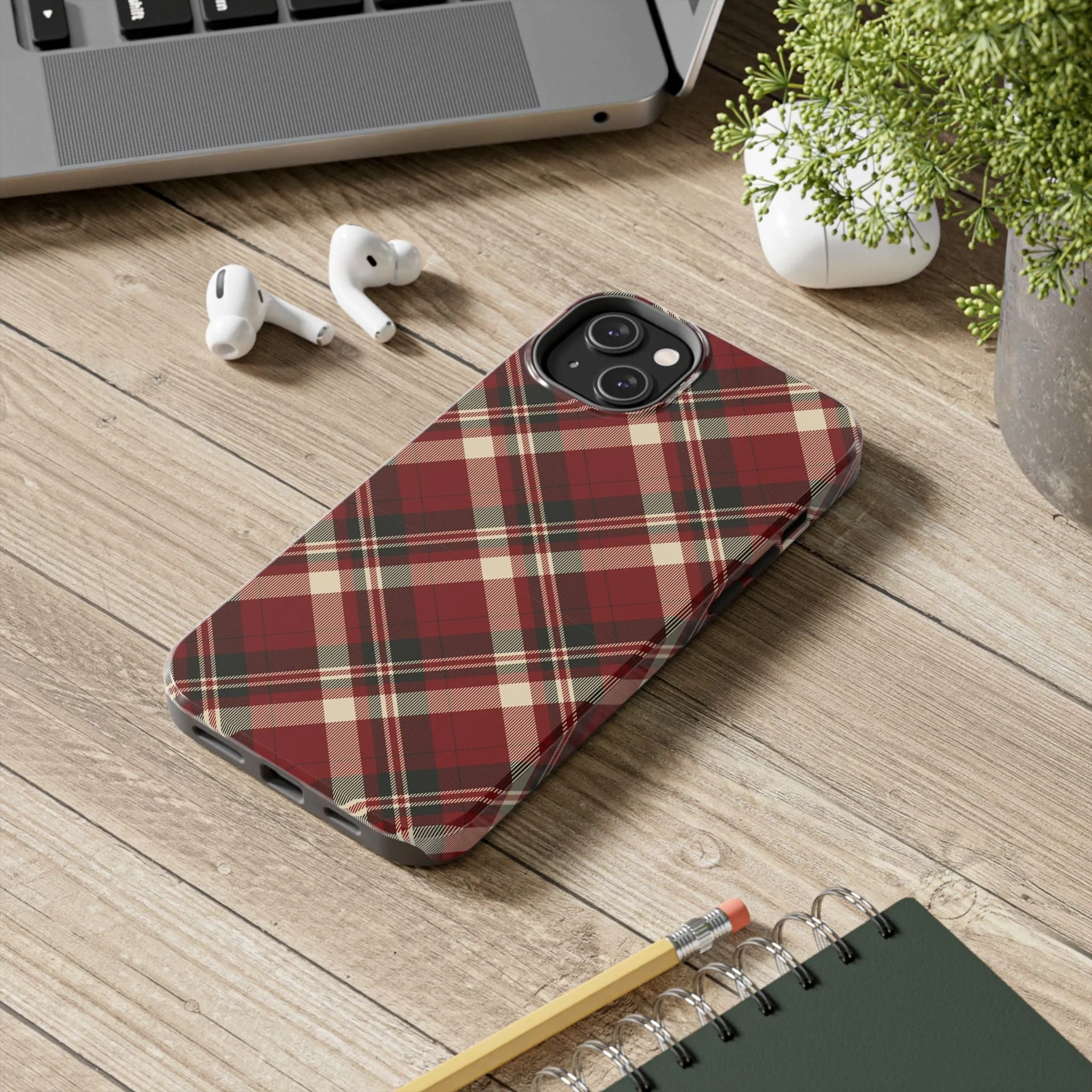 Plaid Phone Case - Tartan Seamless Pattern, Fabric Texture Design - Stylish Protective Cover for iPhone & Samsung