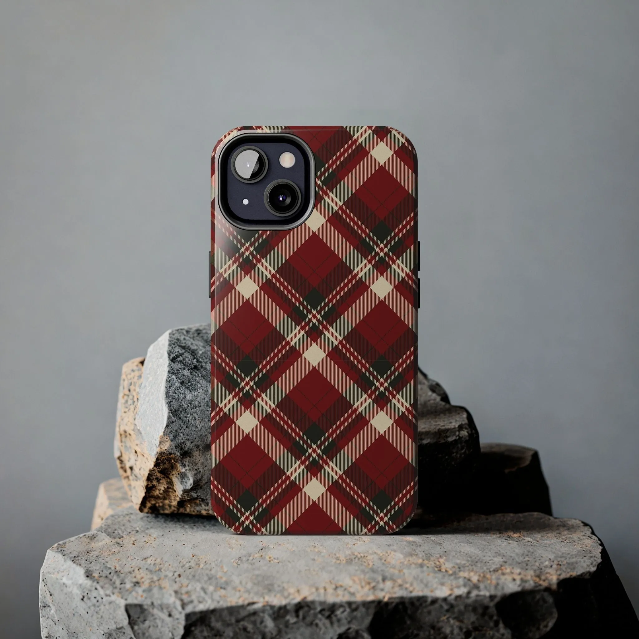 Plaid Phone Case - Tartan Seamless Pattern, Fabric Texture Design - Stylish Protective Cover for iPhone & Samsung