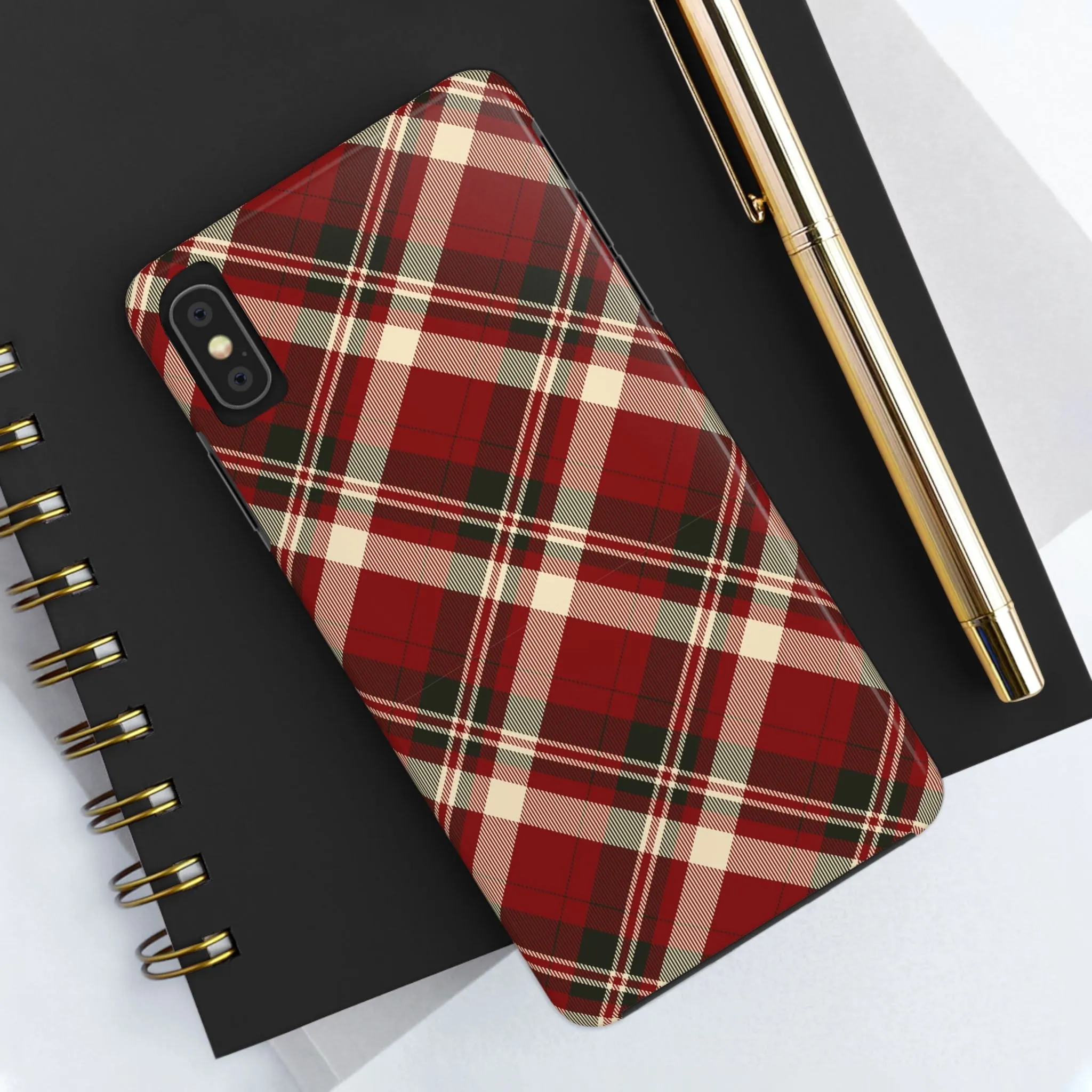 Plaid Phone Case - Tartan Seamless Pattern, Fabric Texture Design - Stylish Protective Cover for iPhone & Samsung