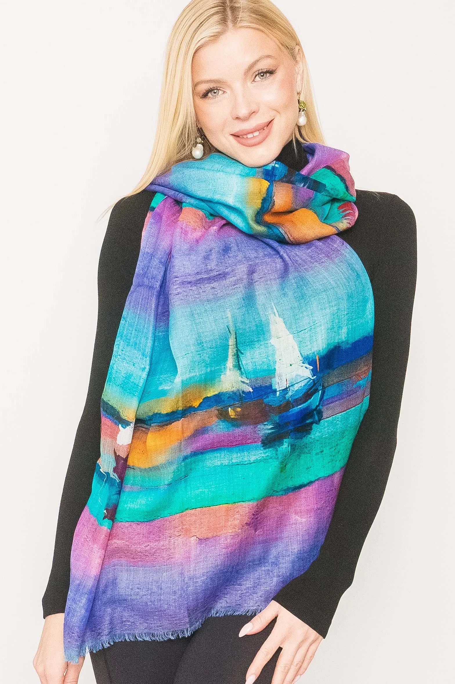 Printed Scarf -  Winter Sale 50% Off - At checkout use code Winter50%