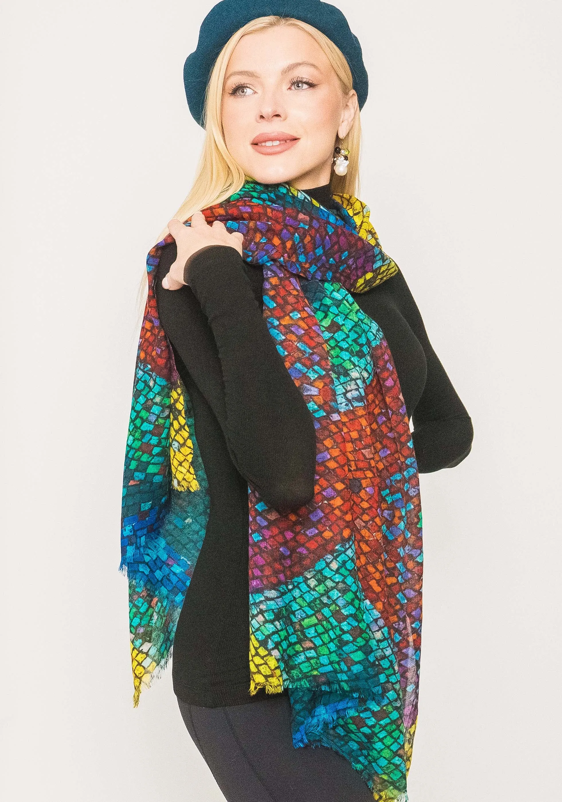 Printed Scarf -  Winter Sale 50% Off - At checkout use code Winter50%