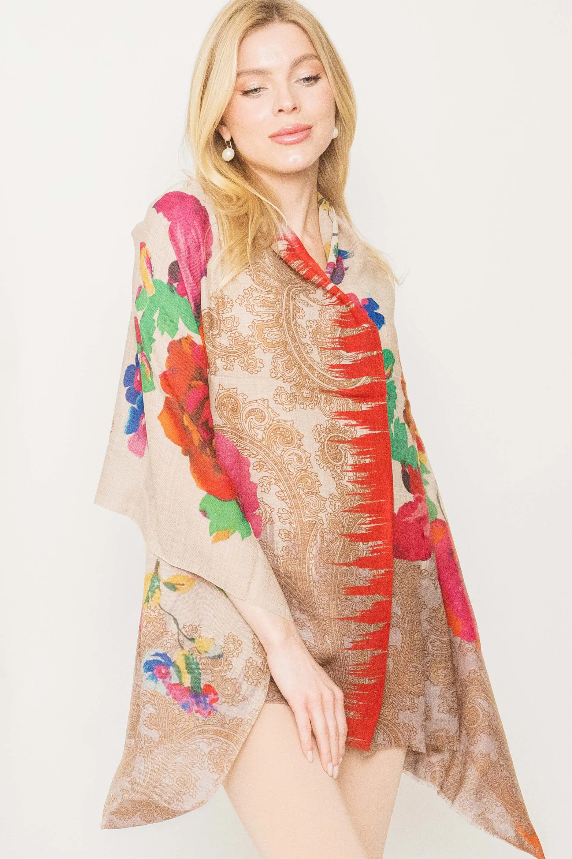 Printed Scarf -  Winter Sale 50% Off - At checkout use code Winter50%
