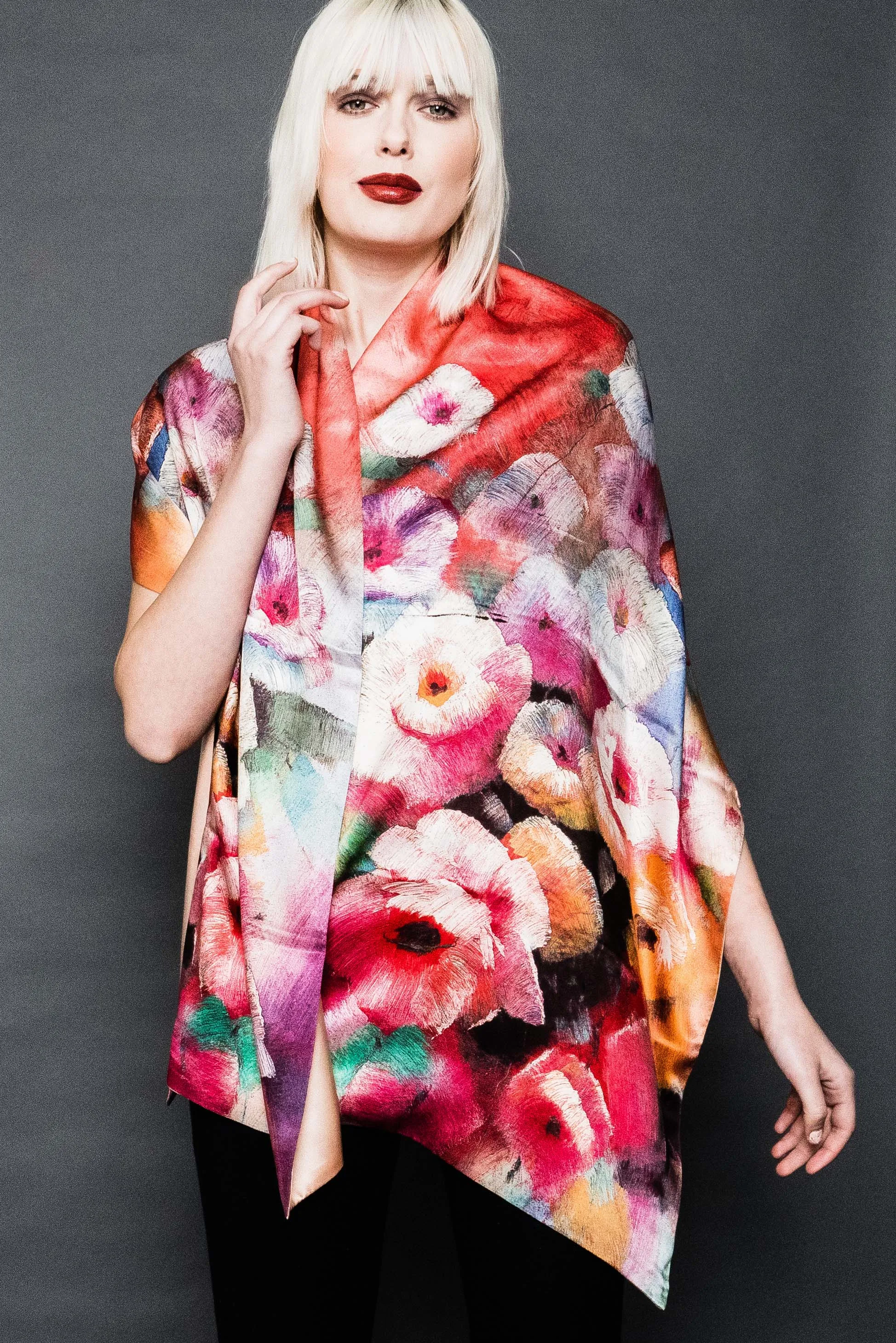Printed Wool Scarf -  Winter Sale 50% Off - At checkout use code Winter50%