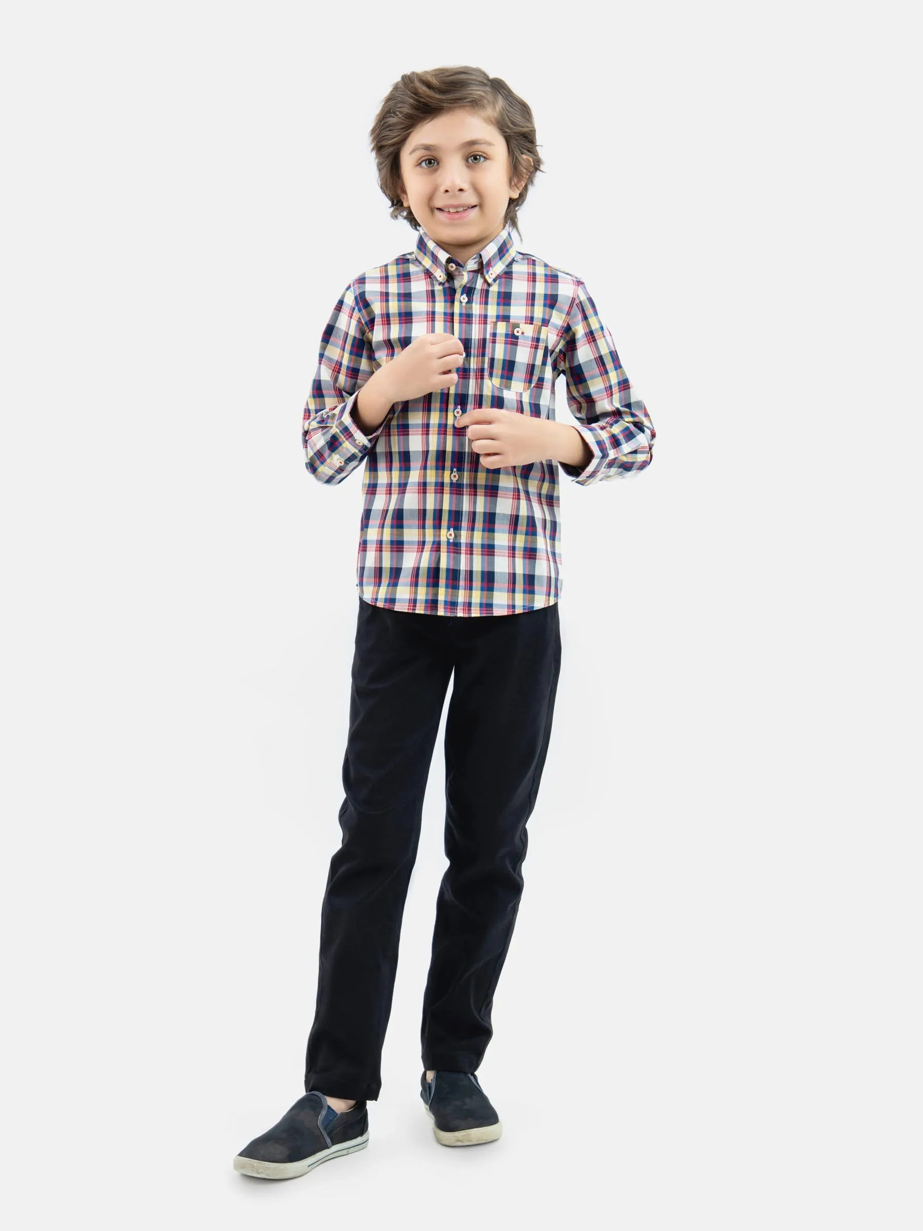 Red & Yellow Tartan Plaid Checkered Casual Shirt
