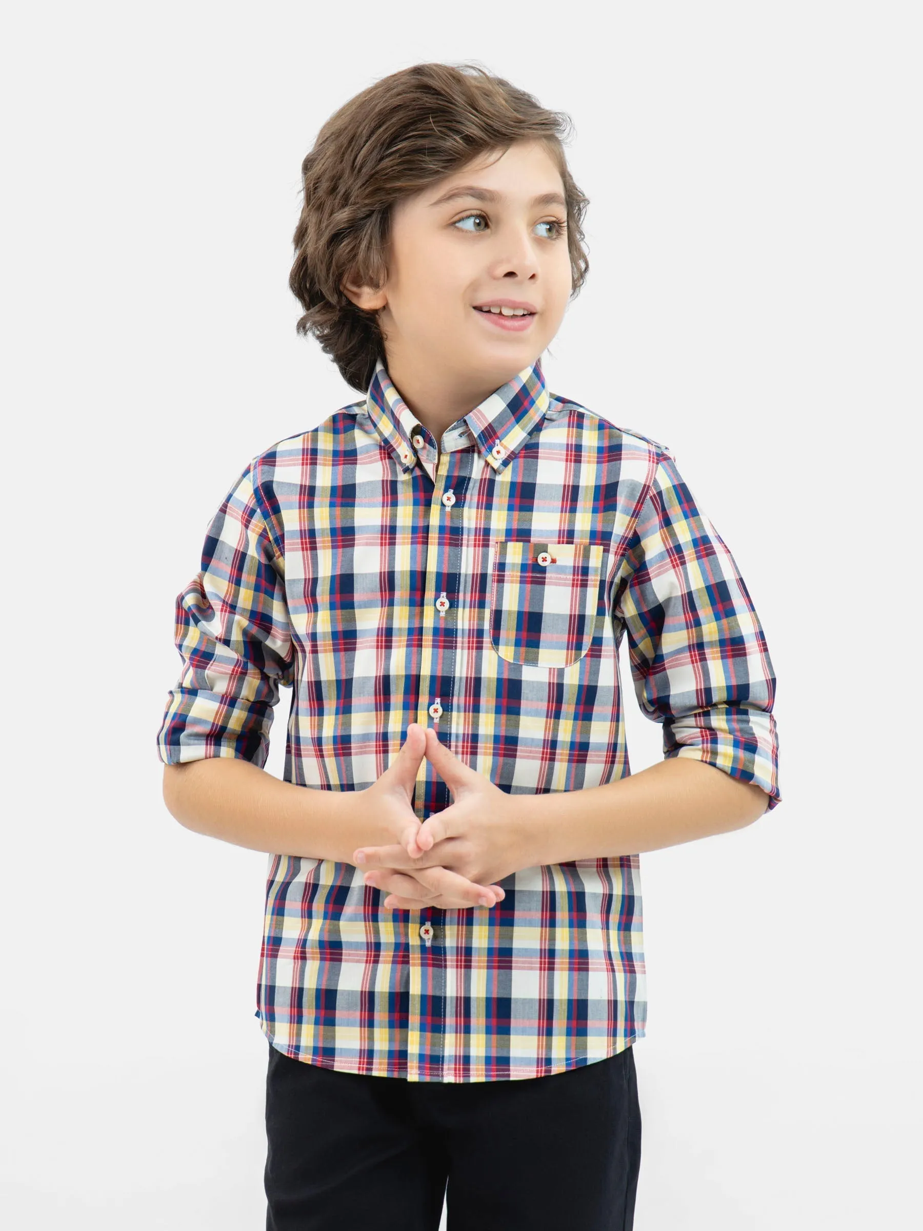Red & Yellow Tartan Plaid Checkered Casual Shirt