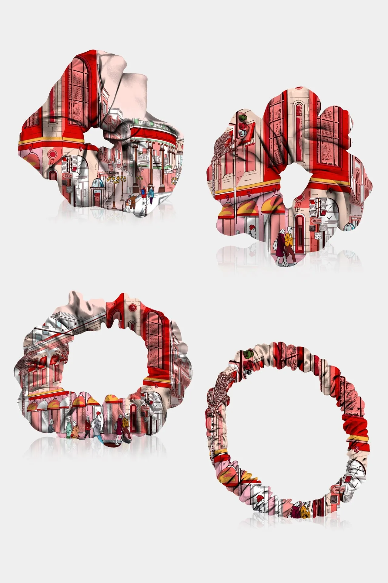 Rodeo Drive Print Silk Scrunchies