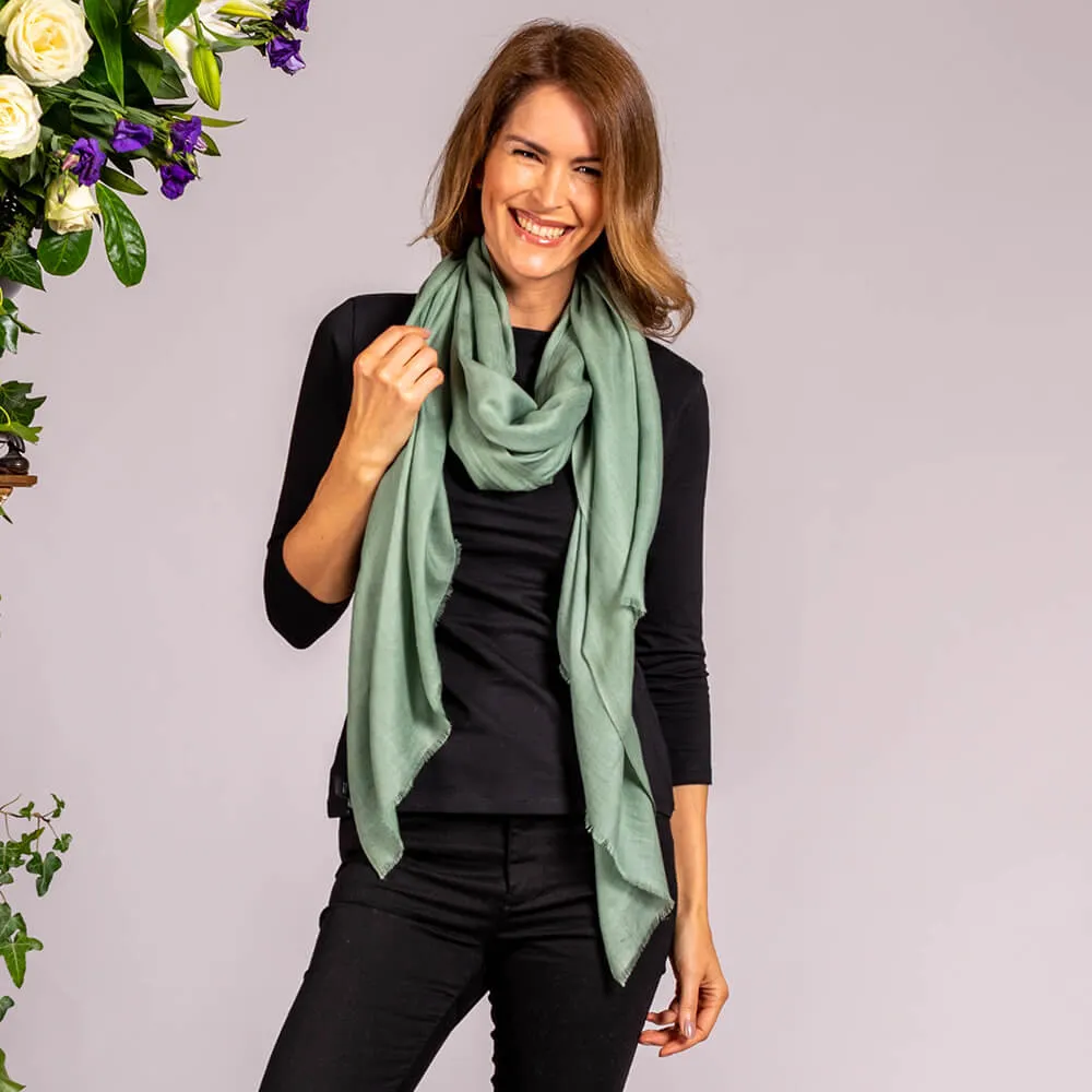 Sage Green Cashmere and Silk Wrap