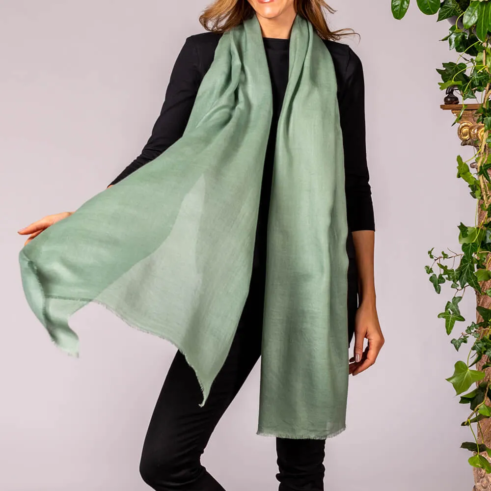 Sage Green Cashmere and Silk Wrap