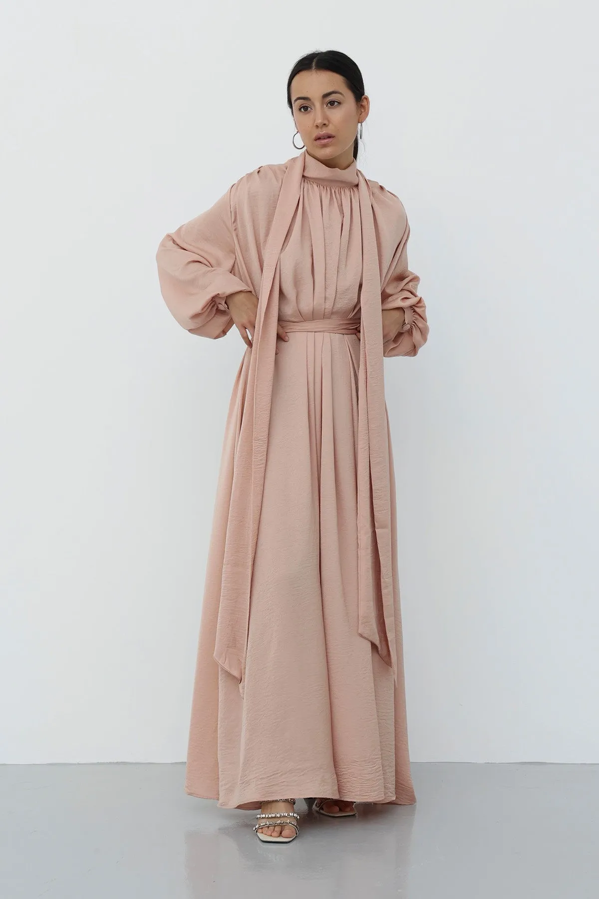Scarf Maxi Dress - Melon
