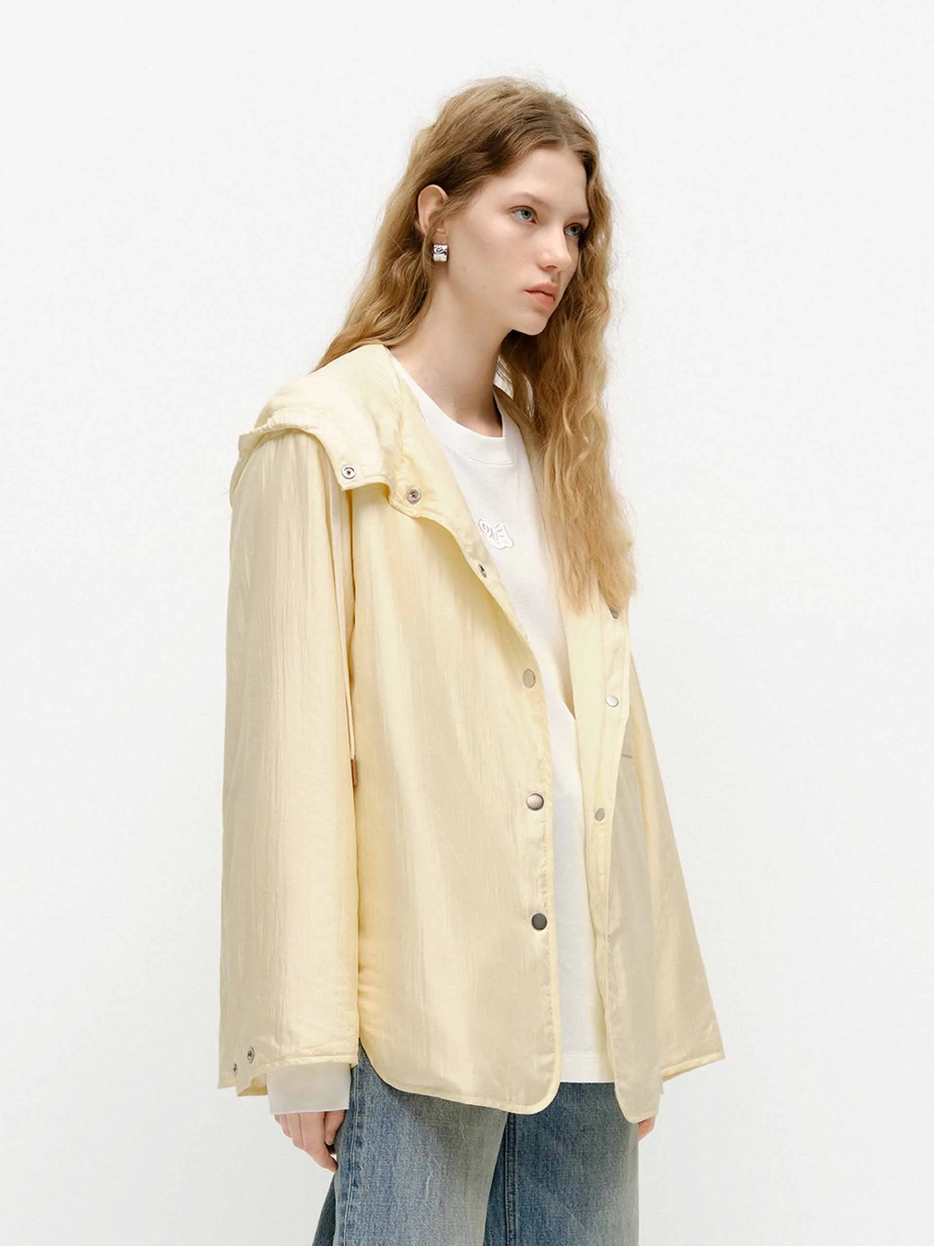 Silk Blend Hooded Coat