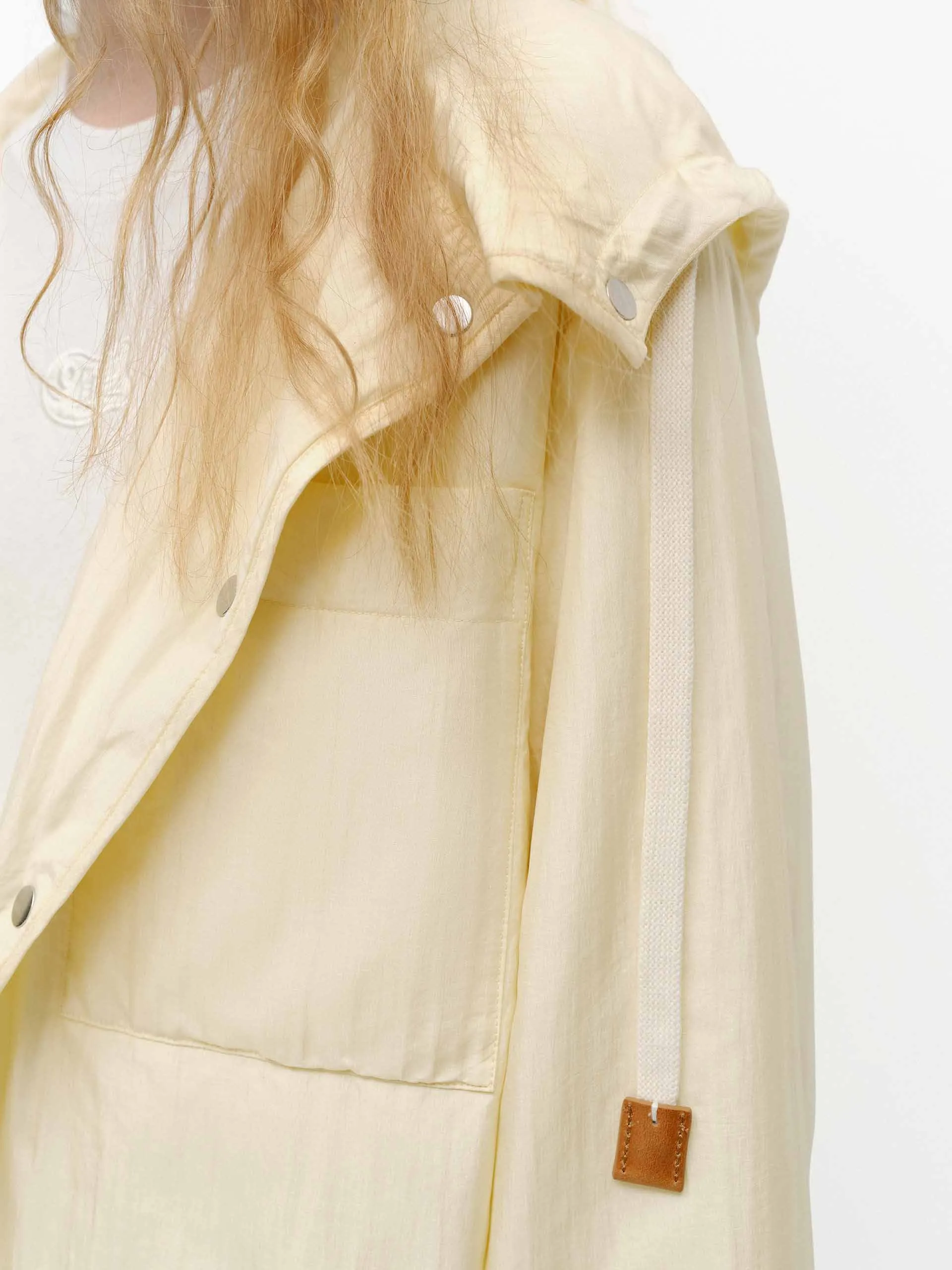 Silk Blend Hooded Coat