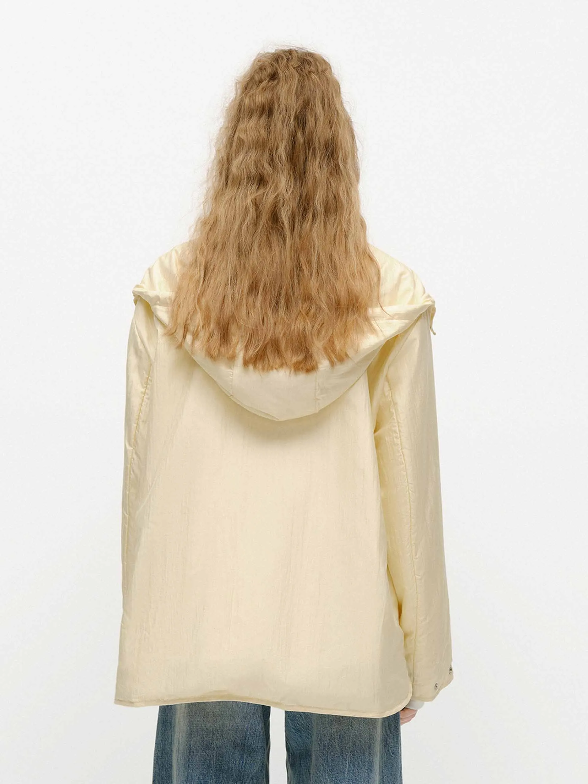 Silk Blend Hooded Coat