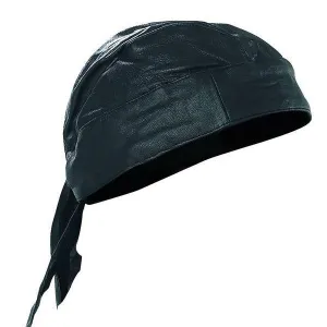 SOLID BLACK VINYL BANDANA CAP / HAT -* CLOSEOUT NOW ONLY $1.00 EA